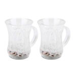 Flashing Cup LED Water Sensor Light up Cup with Handle for Home Kitchen Fun Luminous Water Cup, Party Birthday Nightclub Christmas Disco Entertainment Cup (2 Pcs Set)