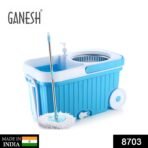 Spin Mop with Bigger Wheels and Plastic Auto Fold Handle for 360 Degree Cleaning - Image 2