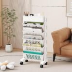 Movable Bookshelf, Large Capacity Rotatable Plastic Rolling Organization Shelf / Rack - Image 4