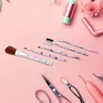 Floral Makeup Brush Set for Eyes, Lips, and Face (5 Pc) - Image 3