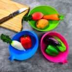 PLASTIC RICE BOWL/FOOD STRAINER THICK DRAIN BASKET WITH HANDLE FOR RICE, VEGETABLE & FRUIT (SET OF 3PCS) - Image 3