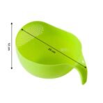 PLASTIC RICE BOWL/FOOD STRAINER THICK DRAIN BASKET WITH HANDLE FOR RICE, VEGETABLE & FRUIT (SET OF 3PCS) - Image 2