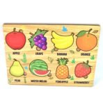Wooden Fruits Puzzle Learning Educational Board (1 Set 28×20 Cm)