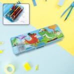 Multipurpose Compass Box Double Deck Pencil Case with Compartments for School Storage (1 Pc) - Image 2