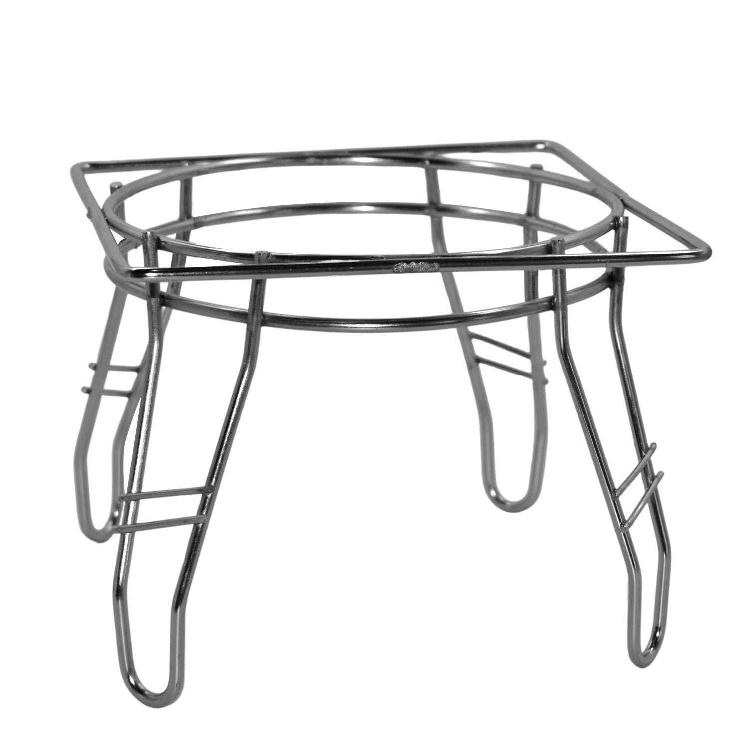 256002.jpg Multipurpose Unbreakable Stainless Steel Leg Matka Stand/Pot Stand, Kitchen Rack, Chrome Plated Matka Stand (Silver) - Image 1