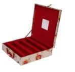 Velvet Bangle Box for Women ? Jewelry Storage Organizer with Compartments | Bridal Bangle Case for Wedding & Travel | Traditional Indian Bangle Holder Box(4 rod ) - Image 4