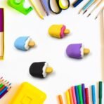 Dessert Erasers Set: Donut, Lollipop, Ice Cream, Cone Shapes ? Fun B'Day Return Gift - Image 3