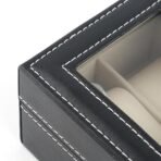 Presents Luxury 12-Slot Watch Box for Men & Women ? Lockable Leather Watch Organizer with Glass Lid, Soft Velvet Cushions, Premium Display & Storage Case for Watches (Black) - Image 6