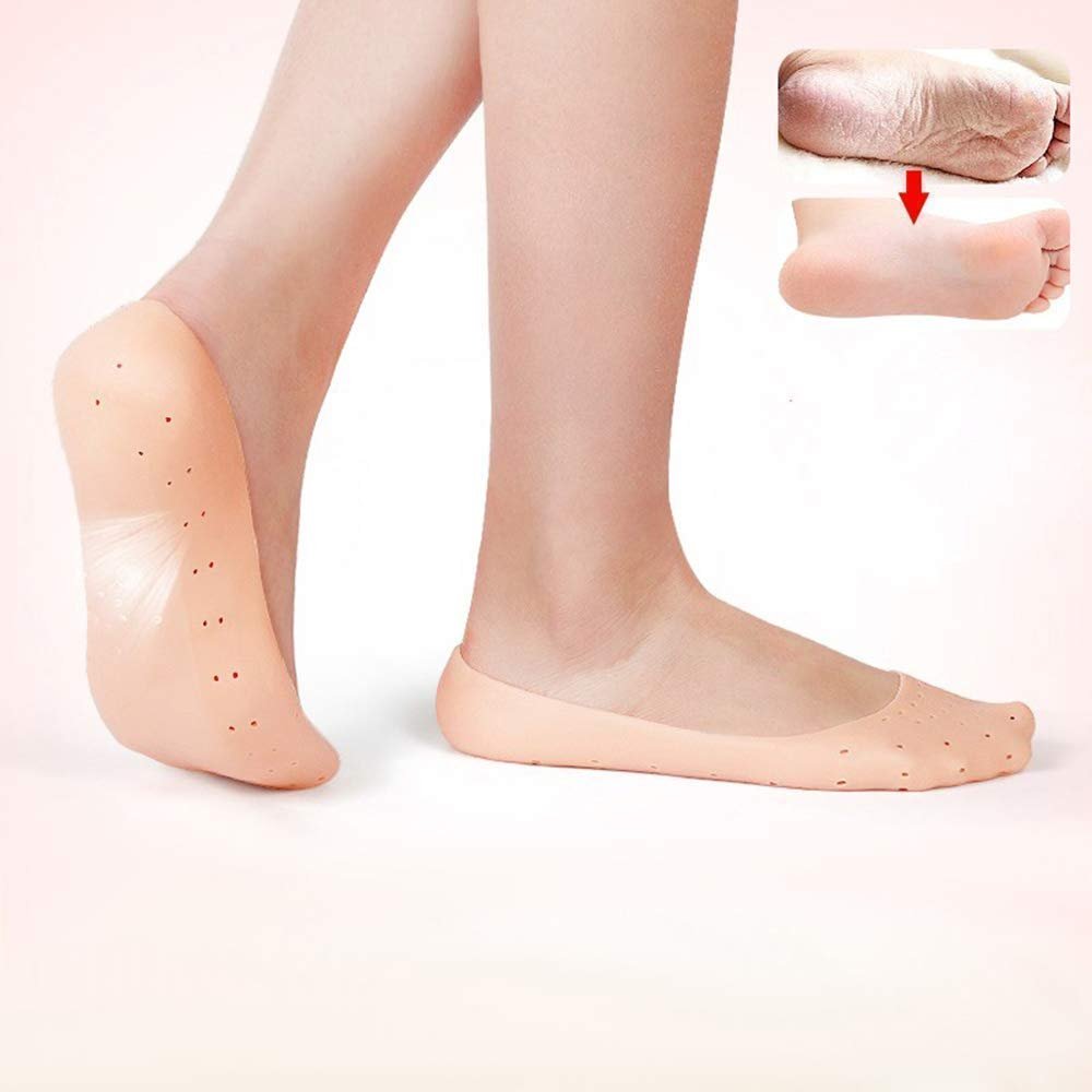 51VLXU2602L._SL1000.jpg Anti Crack silicone Gel Foot Protector Moisturizing Socks - Image 1