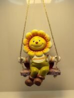 Whimsical Sunflower on a Swing Figurine - Happy Yellow Flower Garden Statue - Hanging Resin Patio, Porch & Home Decor Gift - Image 6