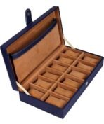 Presents Luxury 12-Slot Watch Box for Men & Women ? Lockable Leather Watch Organizer with Glass Lid, Soft Velvet Cushions, Premium Display & Storage Case for Watches (Blue) - Image 4