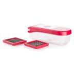 Plastic Chopper Vegetable and Fruit Cutter, Red - Image 3