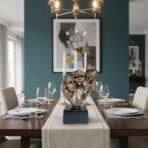 Abstract Three Faces Statue - See Hear Speak No Evil Modern Sculpture - Antique Bronze Finish Resin Figurine for Home, Office & Table Decor - Image 4