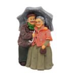 Romantic Elderly Couple Statue with Umbrella - Resin Love & Anniversary Figurine for Home Decor, Valentine?s Day, or Gifting